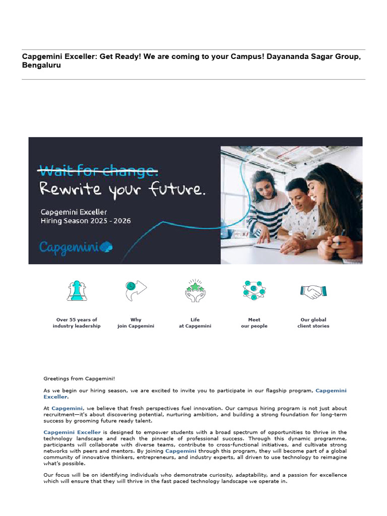 Capgemini Exceller Hiring Process Overview | PDF | Computer Programming ...