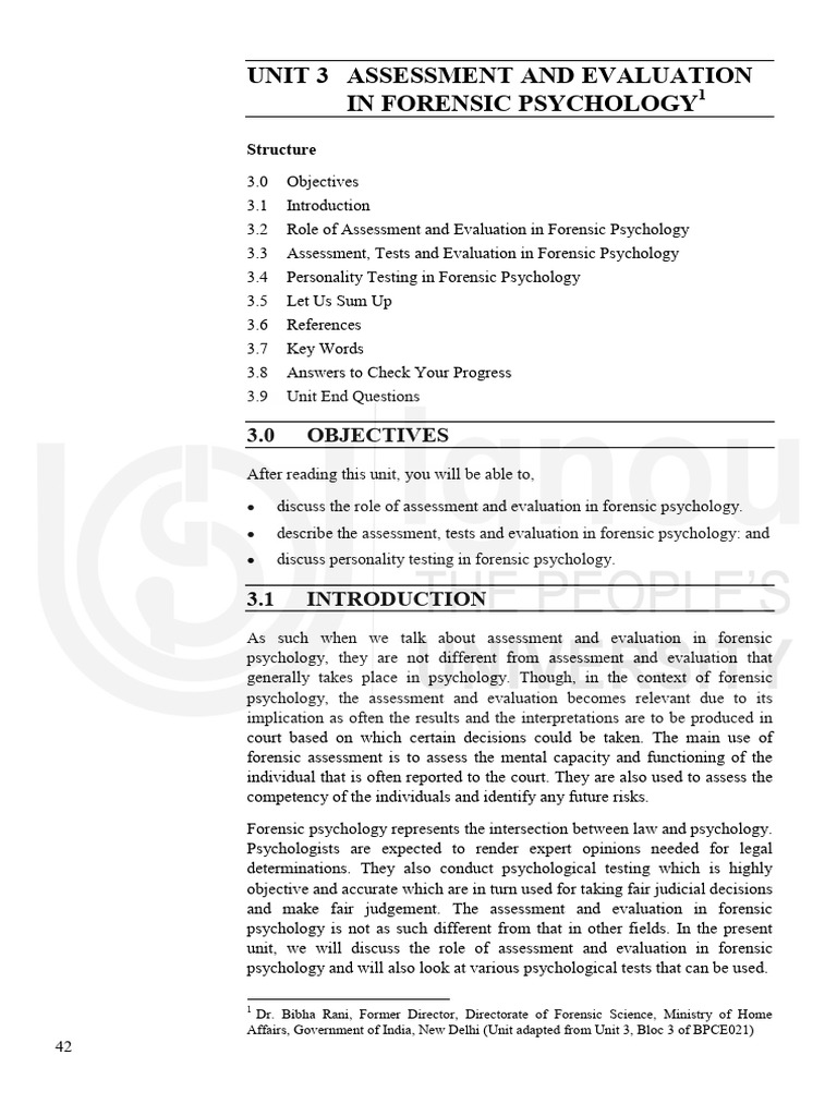 Forensic Psychology Assessment Overview | PDF | Psychological ...