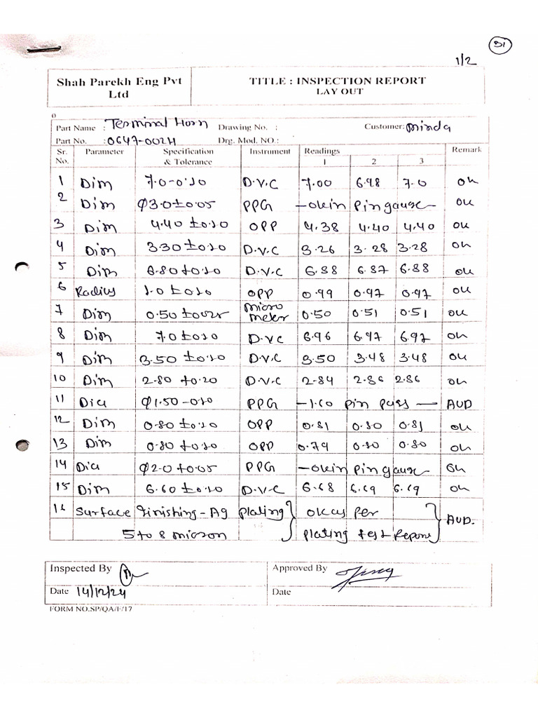 0647-002H Layout Inspection Report | PDF