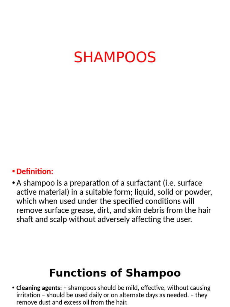 Comprehensive Guide to Shampoo Ingredients | PDF | Surfactant | Shampoo
