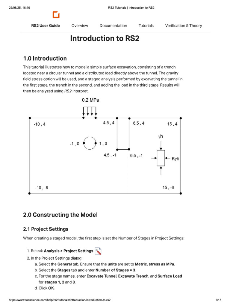 TUTORIALS - 01 - Introduction To RS2 | PDF