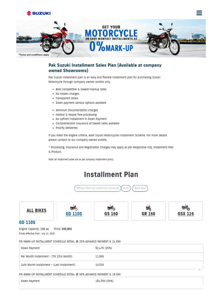 Suzuki Motorcycle Installment Plans | PDF | Motor Vehicle