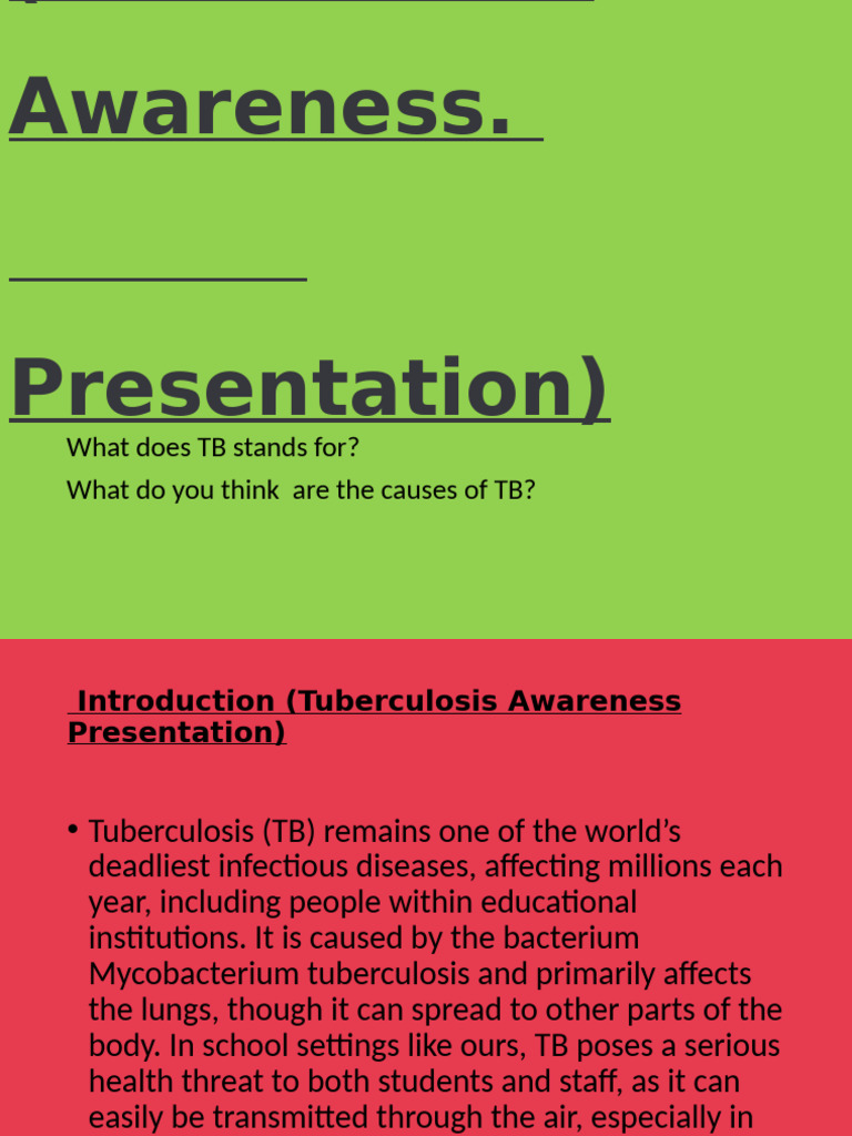 Tuberculosis Awareness and Prevention Guide | PDF | Tuberculosis ...