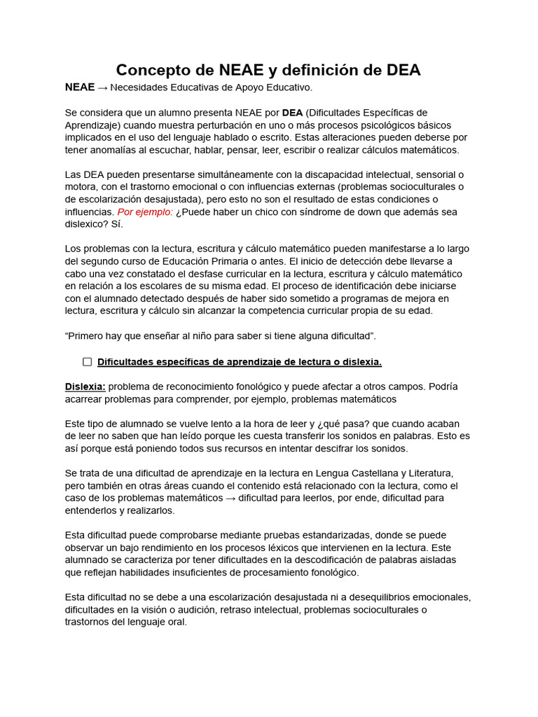 Apuntes Neae II Primer Examen | PDF | Aprendizaje | Evaluación