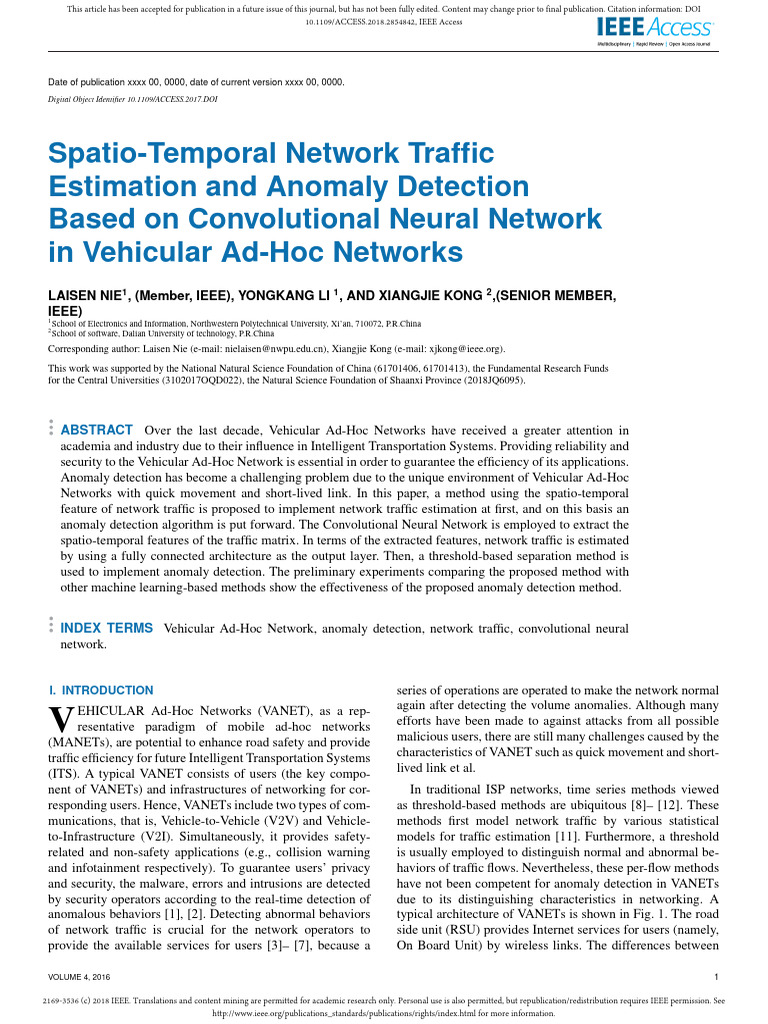Spatio-Temporal Traffic Anomaly Detection | PDF | Computing | Applied ...