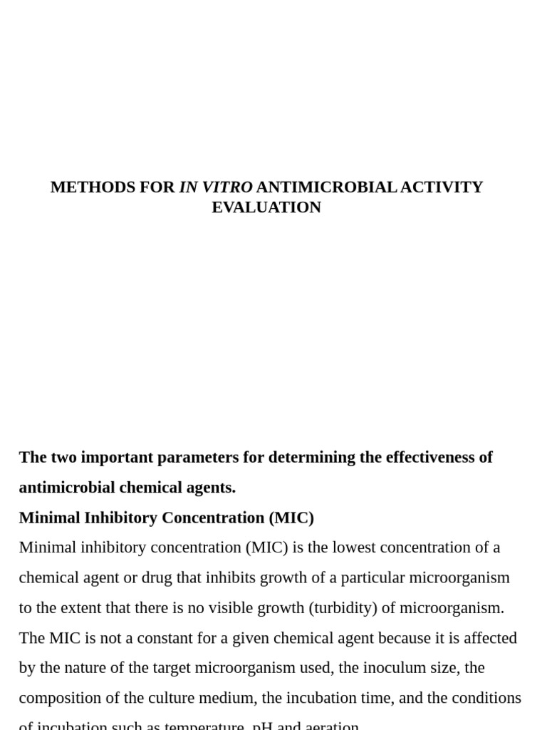 In Vitro Antimicrobial Activity Methods | PDF | Laboratory Techniques ...