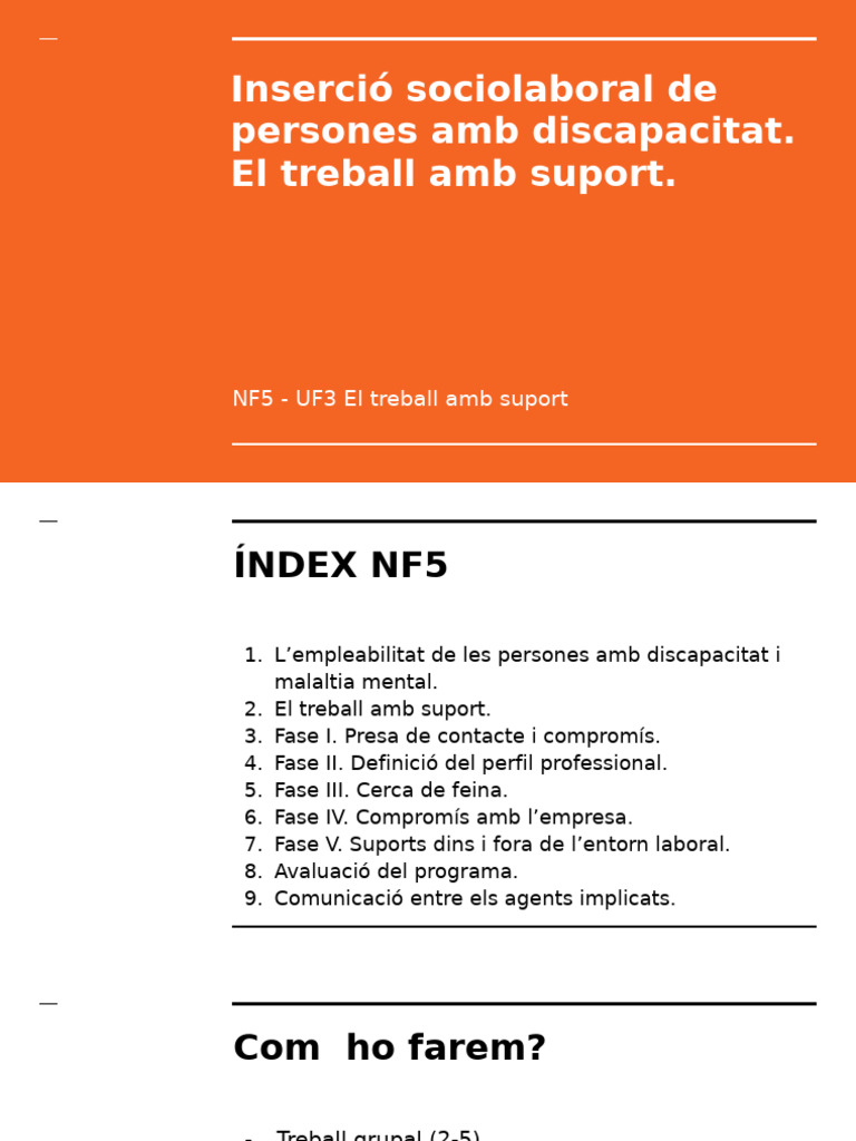 Presentació NF5 + Orientacions Treball | PDF