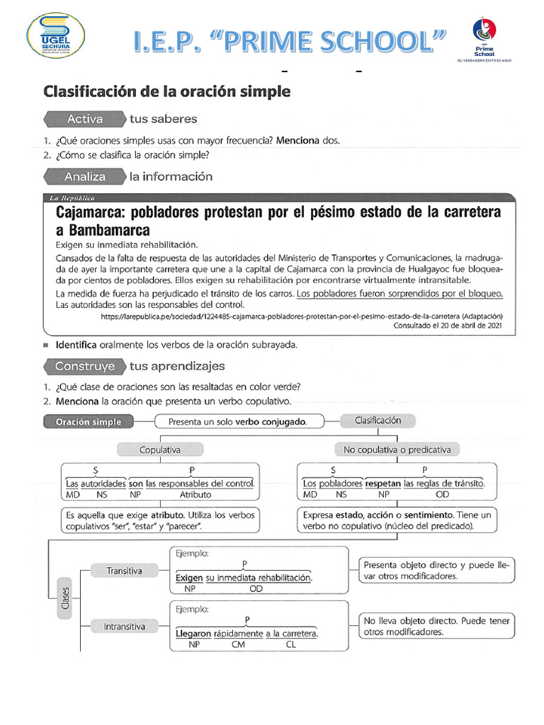 Sesion 1 Gramatica Vi Unidad 3s | PDF