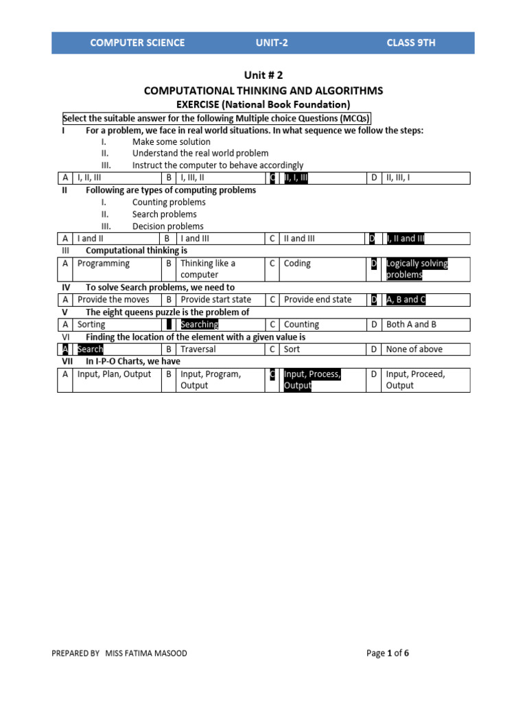 Ch-2 Solved Exercise Class Ix | PDF | Thought | Information