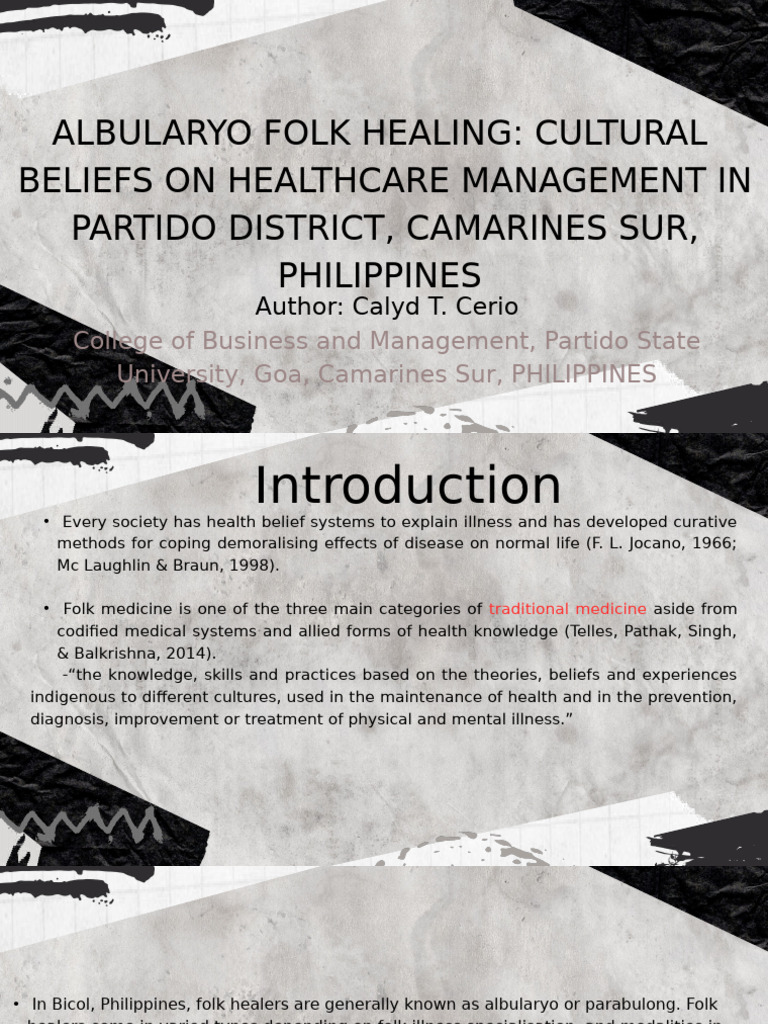 Calsena Albularyo Folk Healing Cultural Beliefs On Healthcare ...