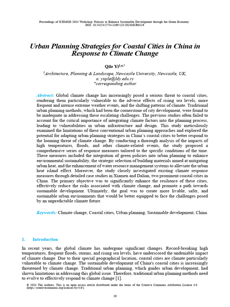 Urban Planning Strategies For Coastal Cities in CH | PDF | Flood ...