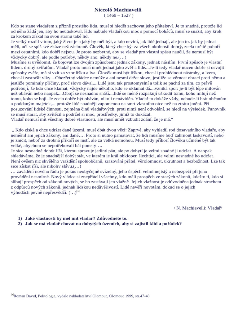 Niccolo Machiavelli - Vladar | PDF