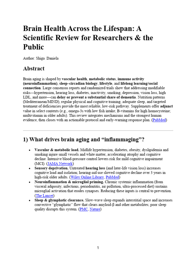Brain Health: Strategies for Aging Well | PDF | Sleep | Dementia