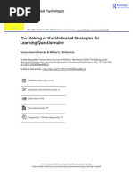 MSLQ Manual for Learning Strategies | PDF | Metacognition | Self Efficacy
