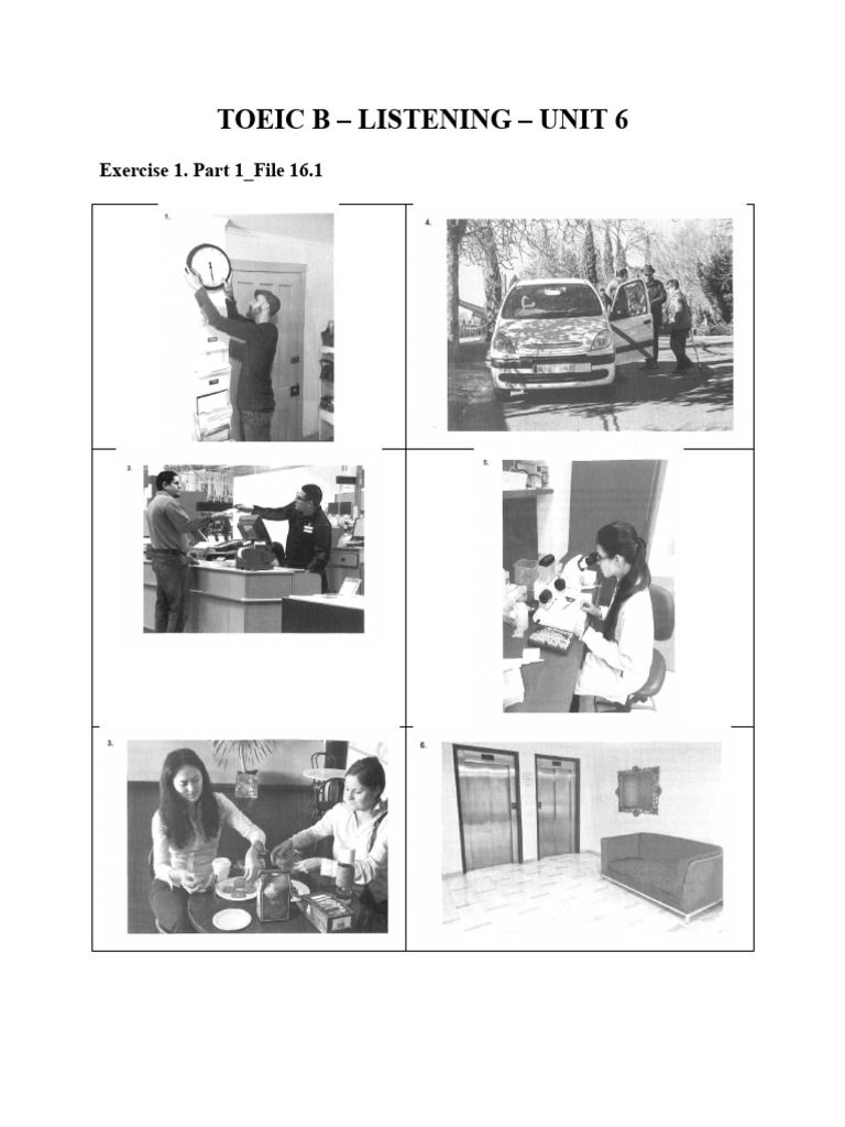 TOEIC B Listening Unit 6 Exercises | PDF