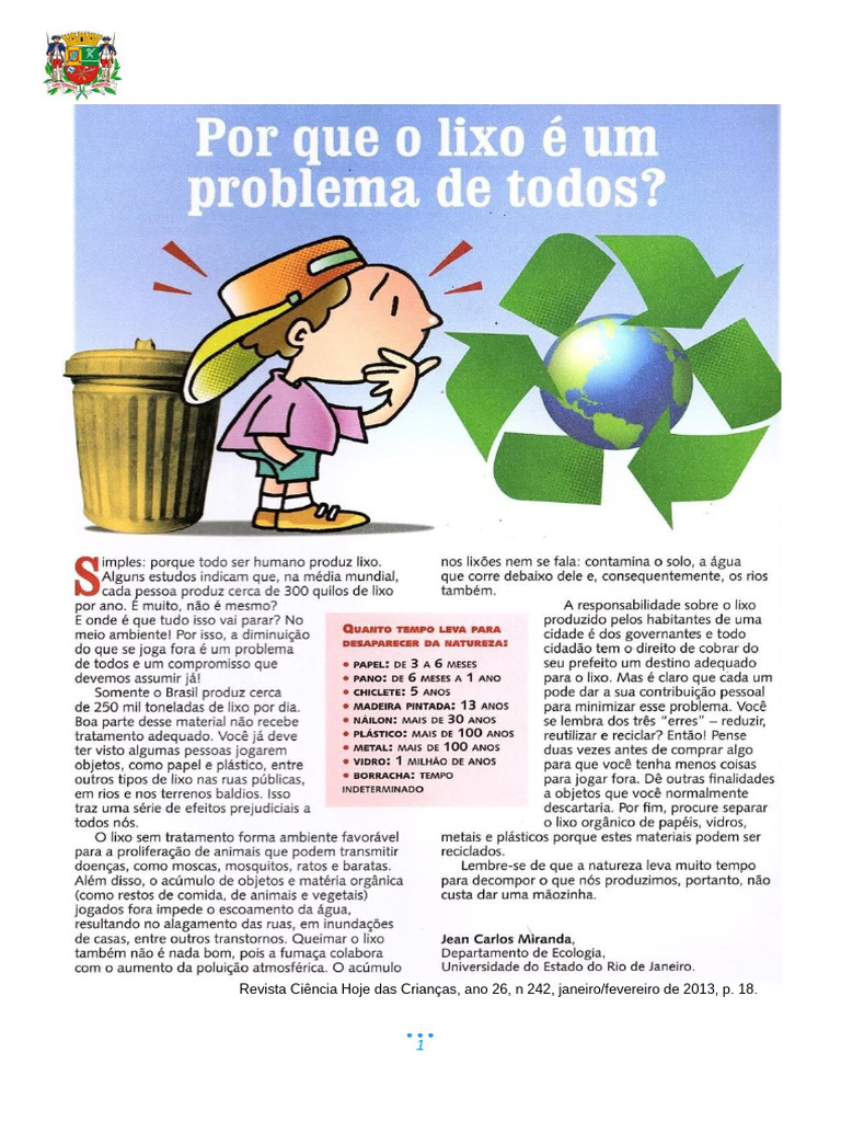 Porque o Lixo É Um Problema de Todos | PDF