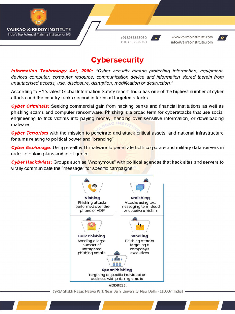 Cybersecurity Landscape in India | PDF | Security | Computer Security