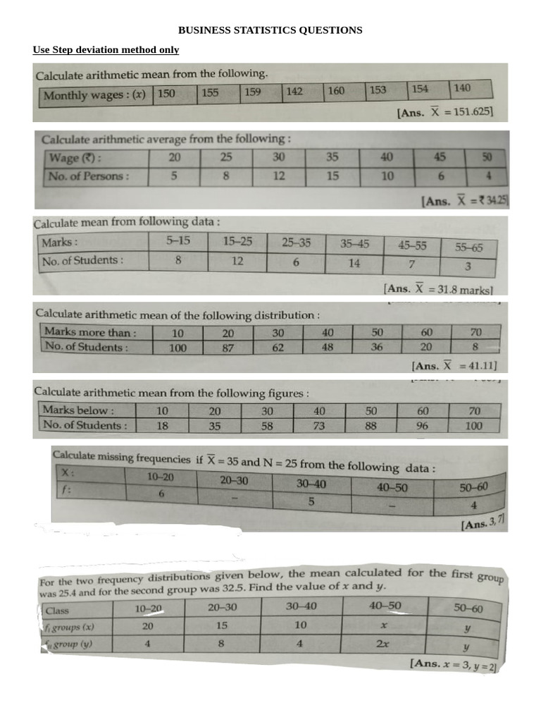 Business Statistics Questions | PDF