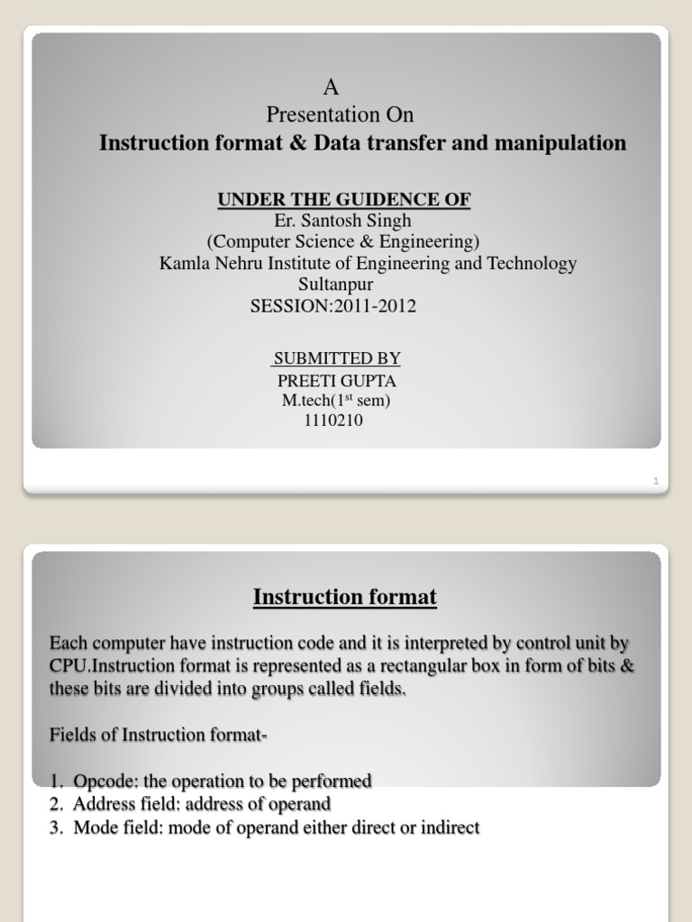 Instruction Format | PDF | Instruction Set | Computer Architecture