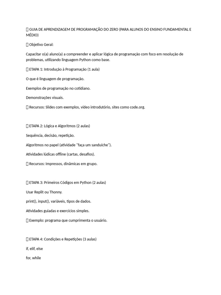 Aprenda Programação com Python do Zero | PDF