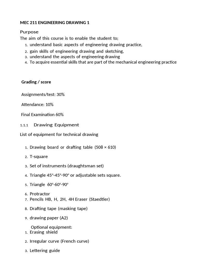 MEC 211: Engineering Drawing Basics | PDF | Gear | Machines