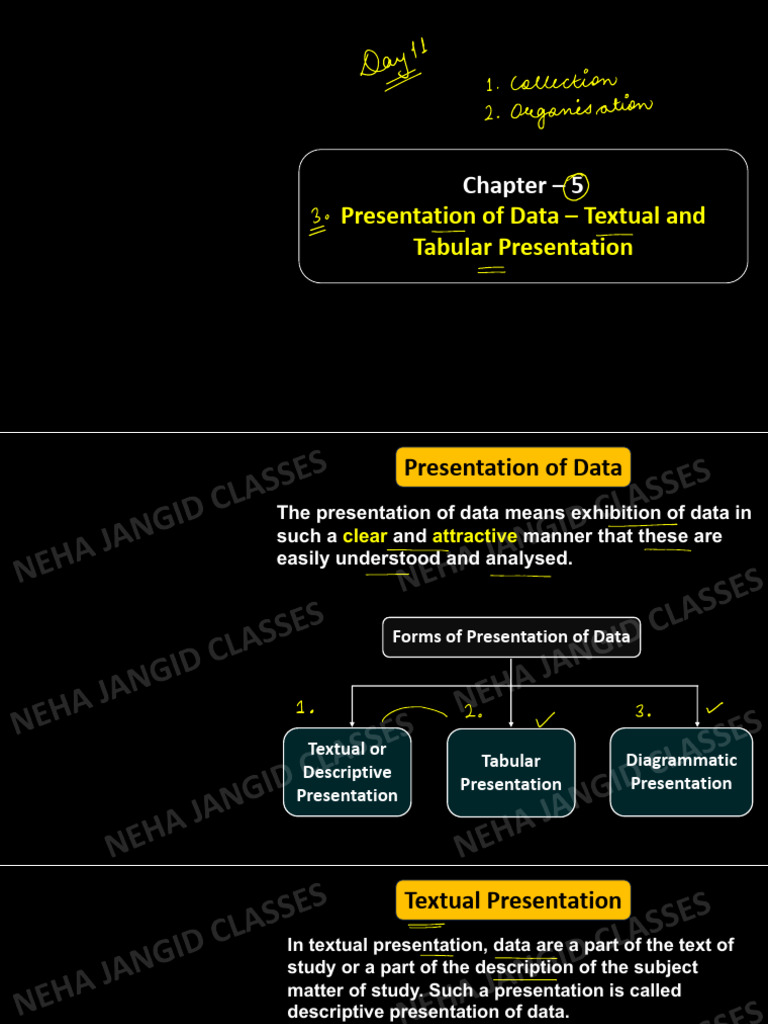 Data Presentation: Textual vs. Tabular | PDF