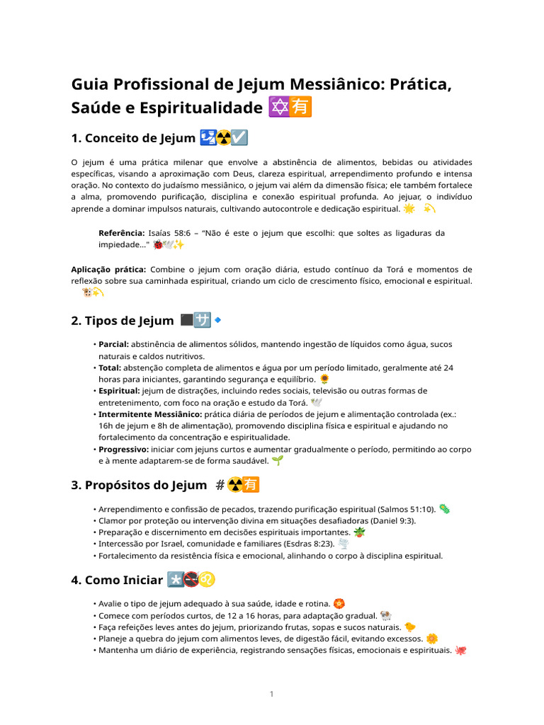 Guia Completo de Jejum Messiânico | PDF | Jejum