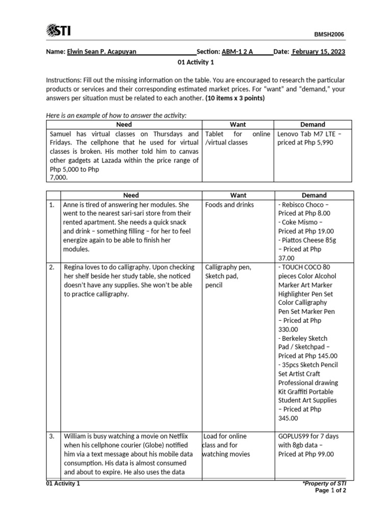 01 Activity 1 | PDF | Computing