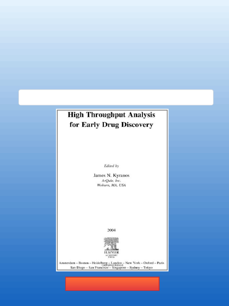 High Throughput Analysis For Early Drug Discovery 1st Edition James ...