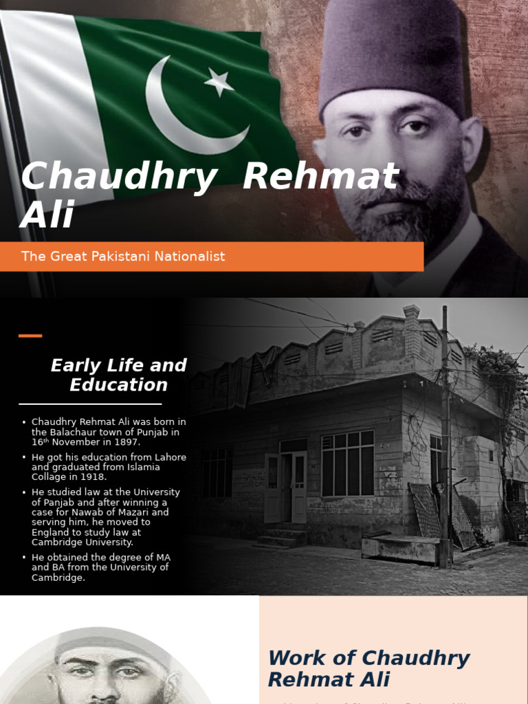 Chaudhry Rehmat Ali: Pioneer of Pakistan | PDF