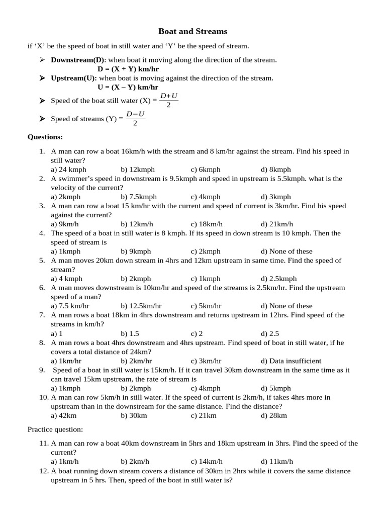 Boat Speed and Stream Calculations | PDF | Chess Theory | Chess