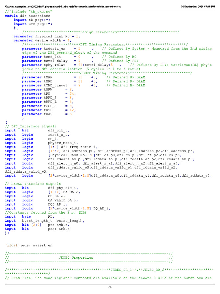 DDR Phy Page 5 Assert Test | PDF