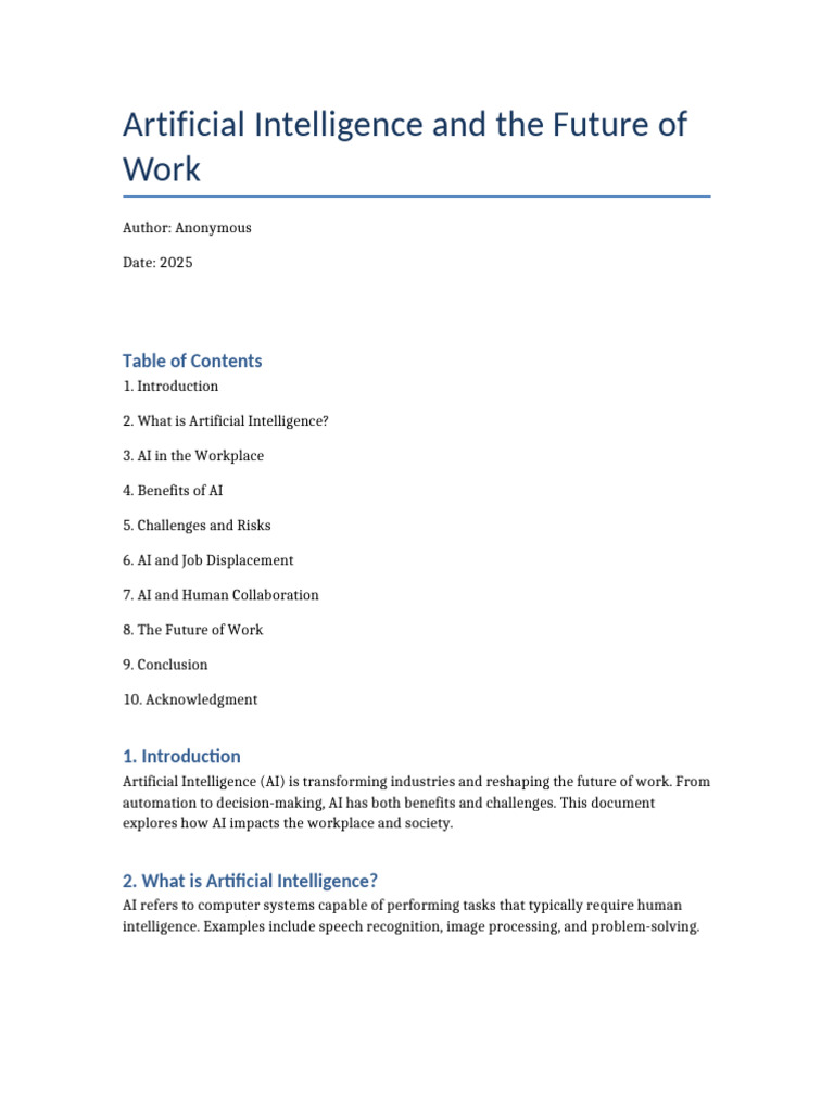 AI's Impact on Future Workplaces | PDF | Artificial Intelligence ...