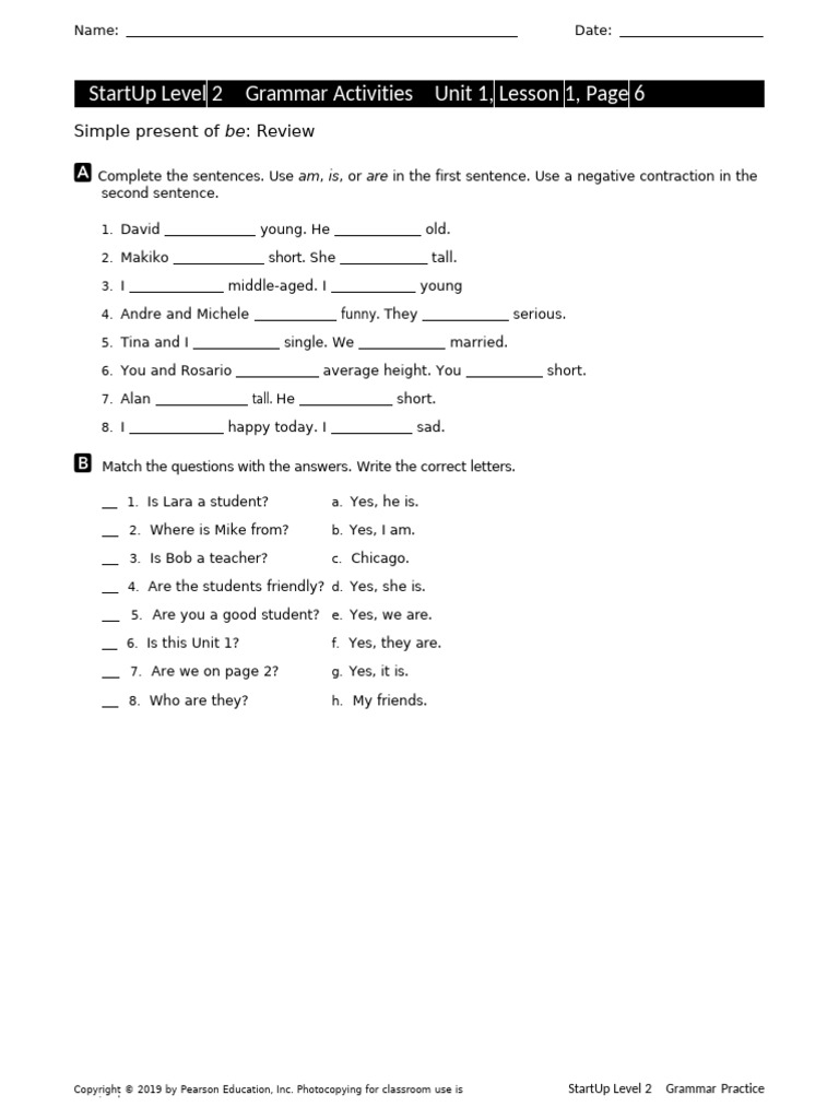 Level 2 Grammar Practice: Simple Present | PDF