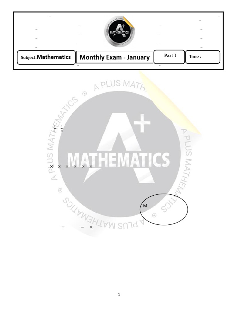 A Plus Mathematics Monthly Exam Guide | PDF | Elementary Geometry ...
