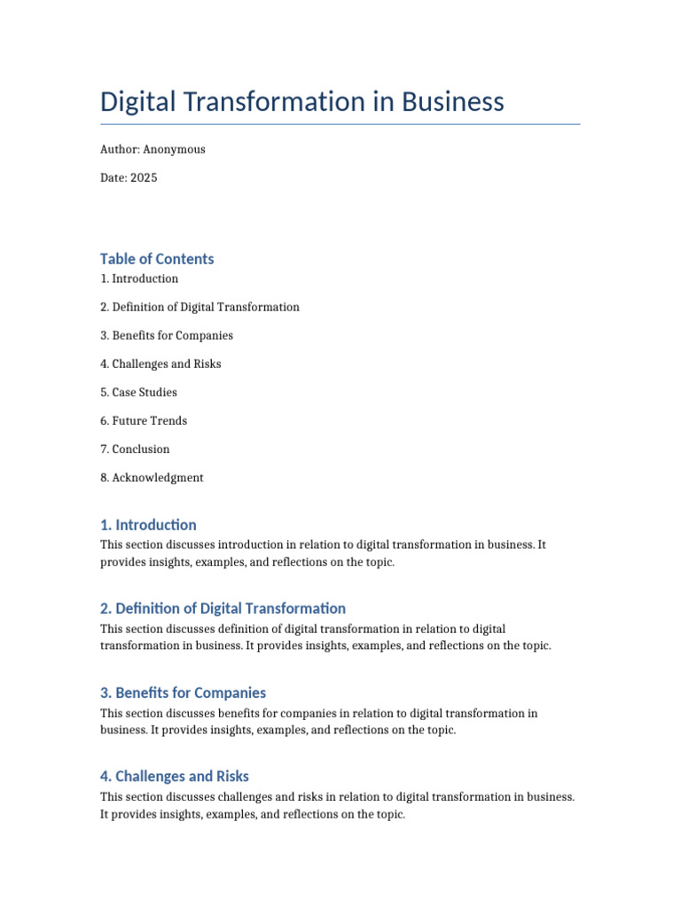 Digital Transformation in Business | PDF