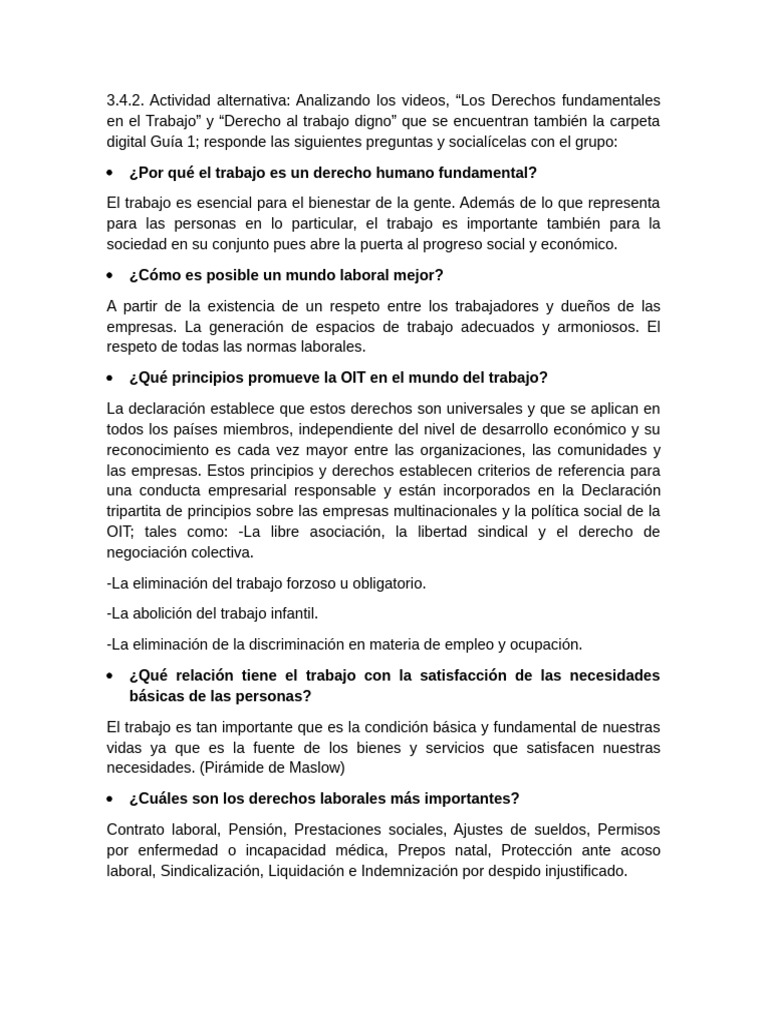Derechos Laborales y Trabajo Digno | PDF | Derecho laboral ...