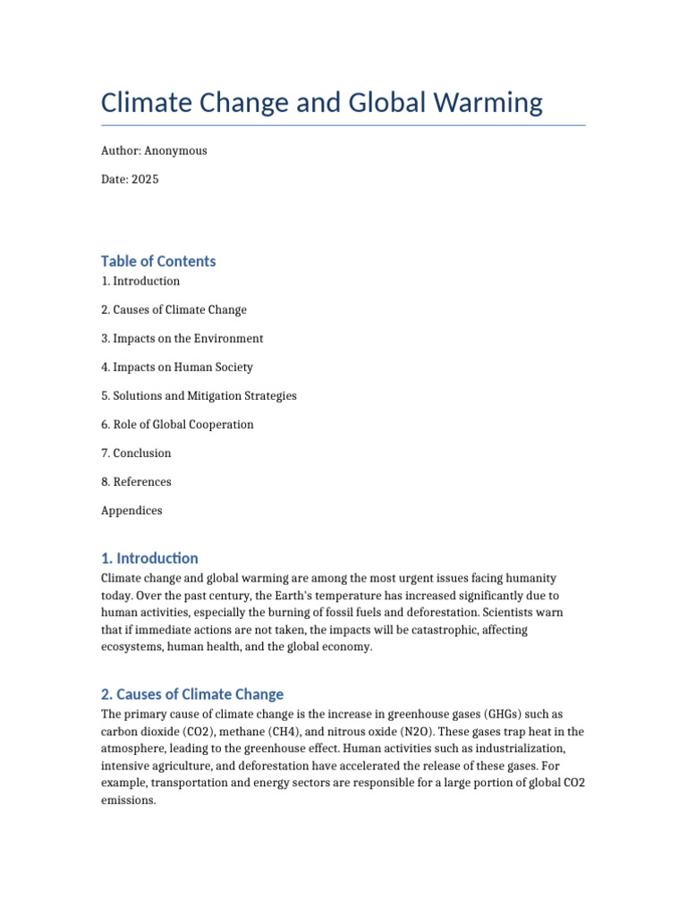 Understanding Climate Change Impacts | PDF | Climate Change ...