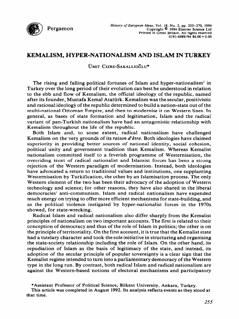 Kemalism, Islam, and Nationalism in Turkey | PDF | Nationalism | Secularism