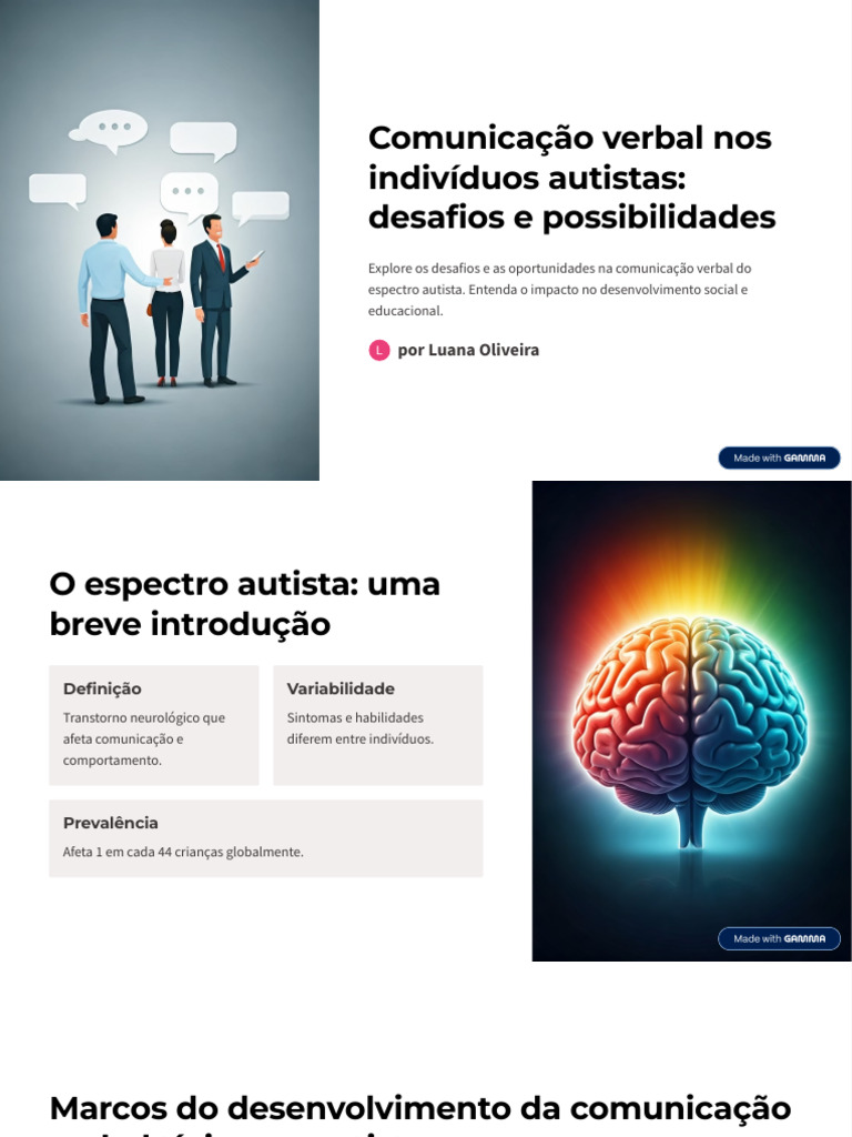 Comunicação Verbal no Autismo: Desafios e Soluções | PDF | Autismo ...