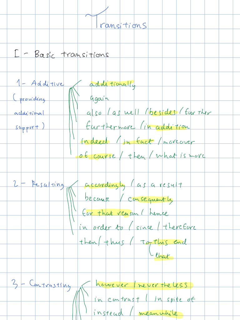 Transitions Note (Full) | PDF