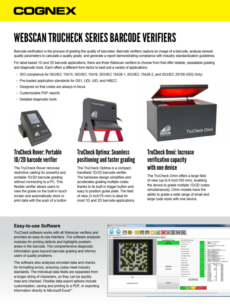 Webscan TruCheck Barcode Verifiers | PDF | Barcode | Computer Data