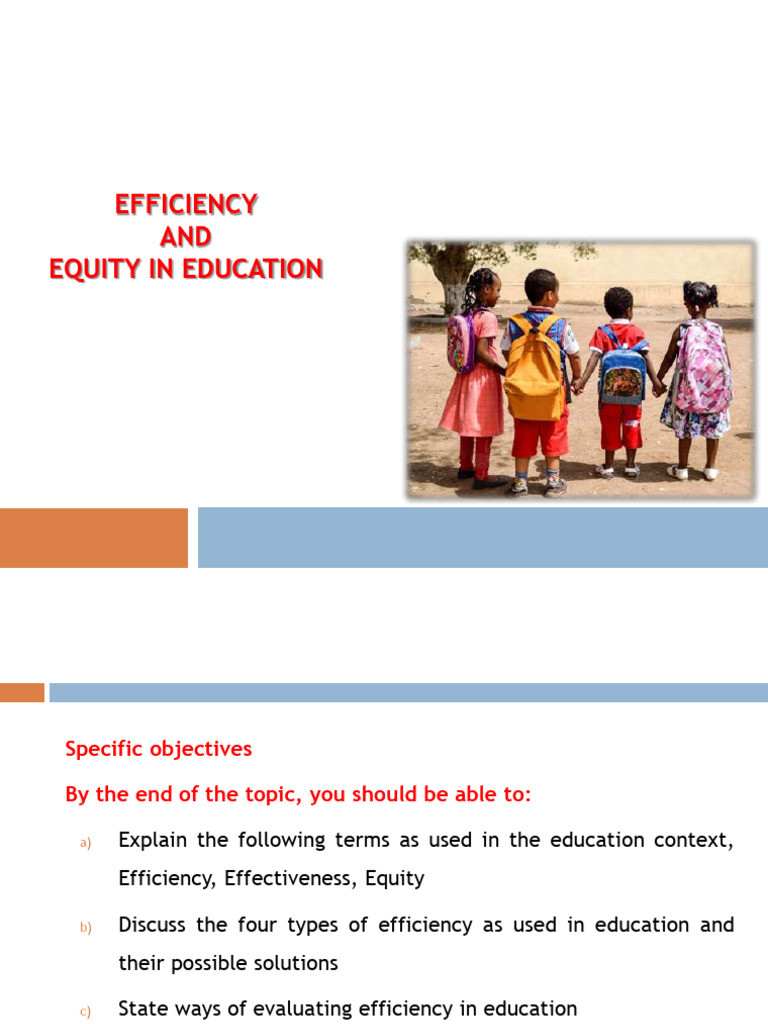 Efficiency and Equity in Education | PDF | Teachers | Efficiency