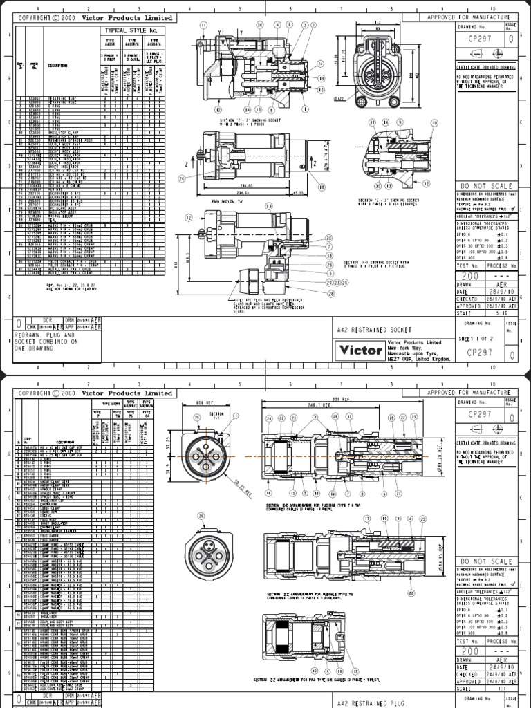 A42 Restraint Plug and Socket Drawing | PDF | Electrical Connector ...