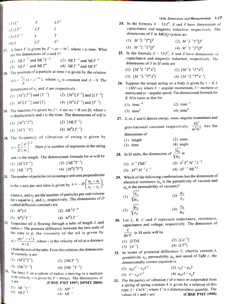 Dimensions and Units in Physics Analysis | PDF | Voltage | Torque