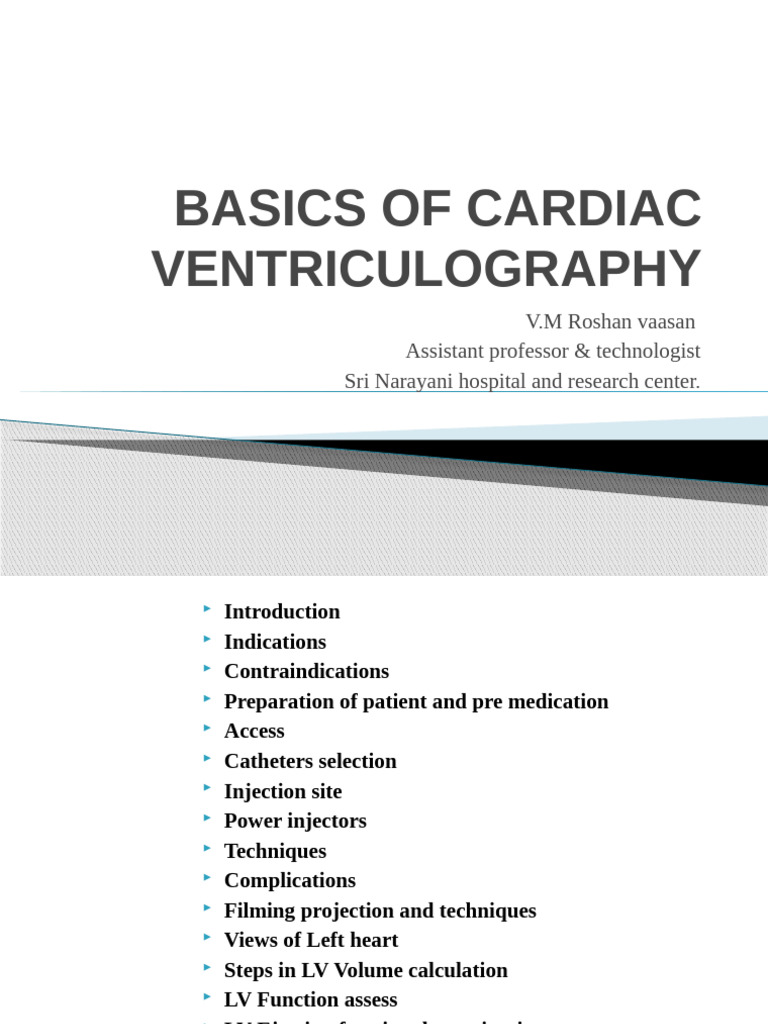 Overview of Cardiac Ventriculography | PDF | Heart | Ventricle (Heart)