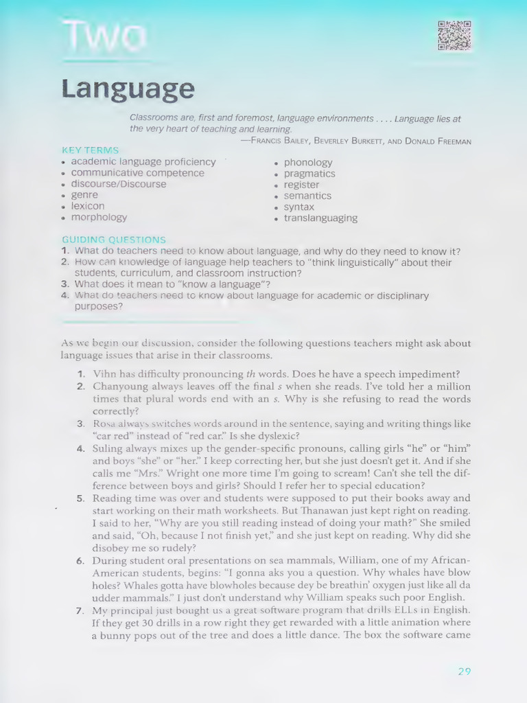 Understanding Language in Classrooms | PDF | Phoneme | Word