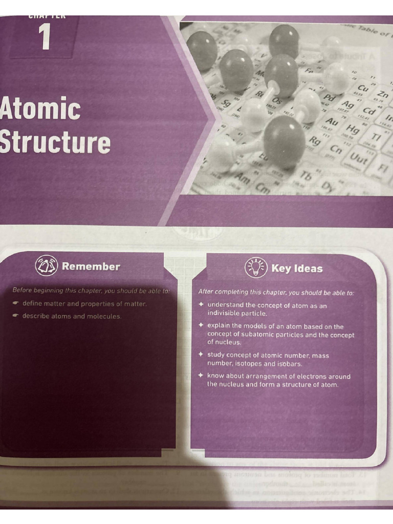 Chemistry Ch-1 Atomic Structure | PDF | Atoms | Proton