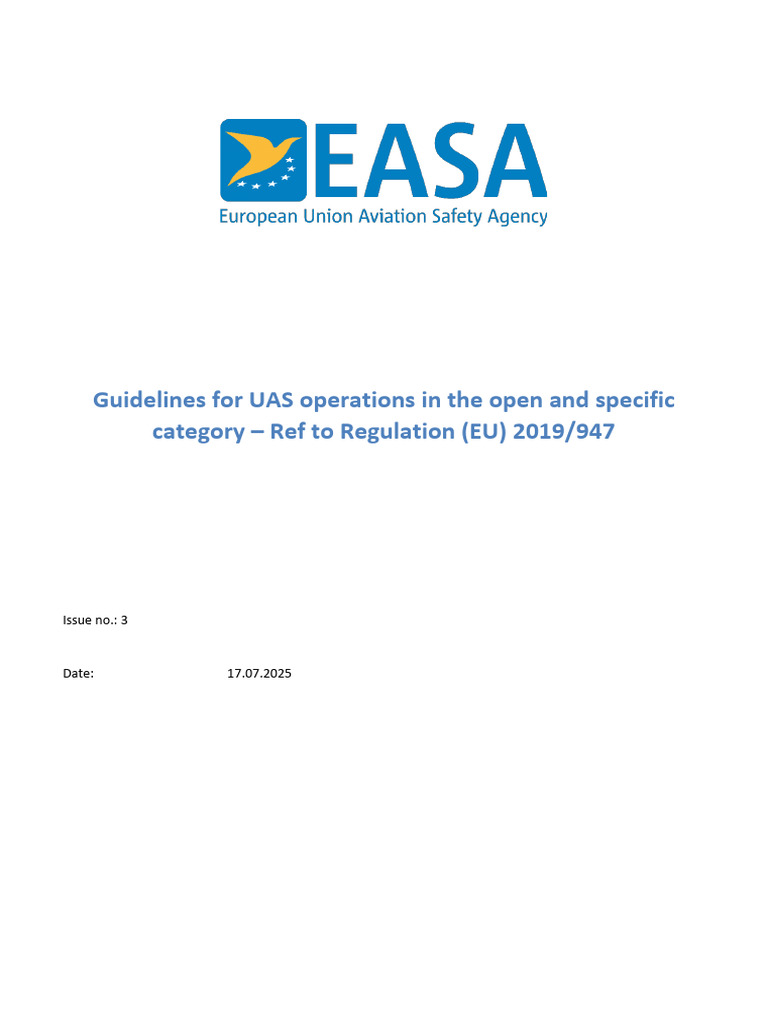 UAS Operations Guidelines EU 2019/947 | PDF | Unmanned Aerial Vehicle ...