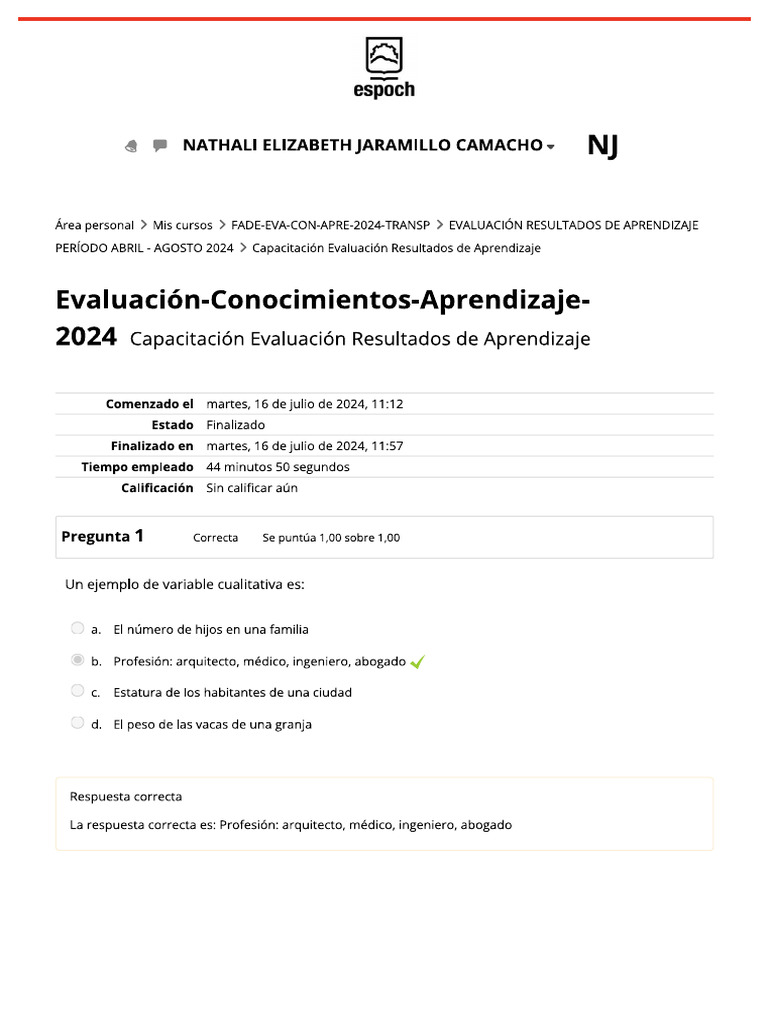Resultados de Evaluación de Aprendizaje 2024 | PDF | Transporte | Salario